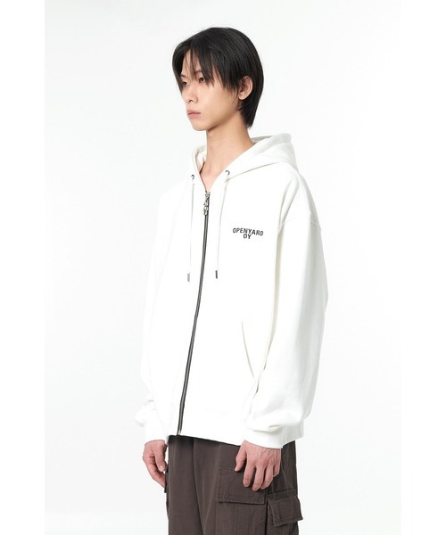 OPENYARD ホワイト ジップアップパーカー OPENYARD ホワイト ジップアップパーカー