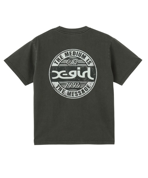 エックスガール X-girl PIGMENT DISTRESSED CIRCLE LOGO S/S TEEベビーT ちびT へそ出し Y2K 半袖 Tシャツ レディース ストリート ブランド 新品 正規品 X-girl tシャツ PIGMENT DISTRESSED CIRCLE LOGO S/S TEE
