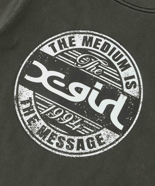 X-girl tシャツ PIGMENT DISTRESSED CIRCLE LOGO S/S TEE