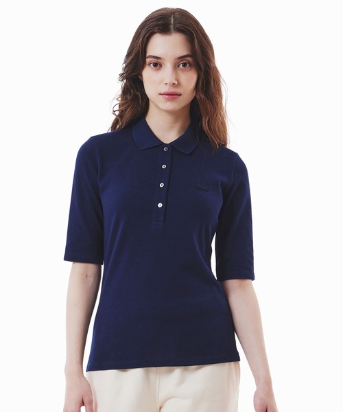 LACOSTE ネイビー 長袖ポロシャツ US S LACOSTE（ラコステ） ポロシャツ UPF50 UVカット ウルトラドライ