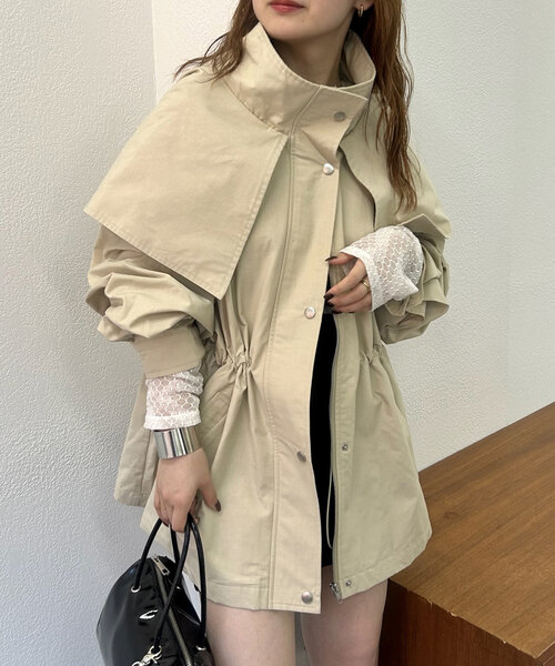 mystic ブルゾン アウター BIGカラーブルゾン レディース