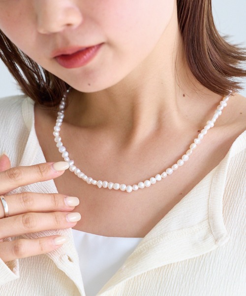 ネックレス 淡水パールマグネットネックレス レディースの画像