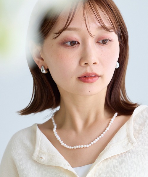 ネックレス 淡水パールマグネットネックレス レディースの画像