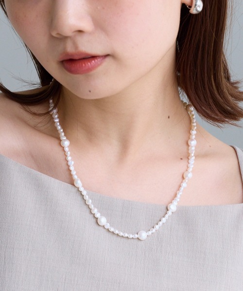 ネックレス 淡水パールマグネットネックレス レディースの画像