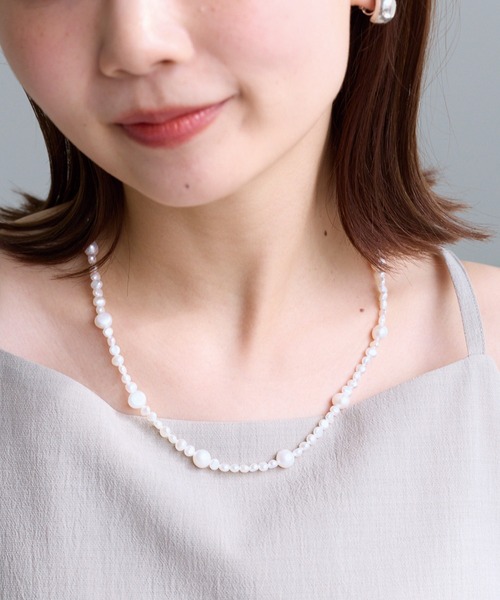 ネックレス 淡水パールマグネットネックレス レディースの画像