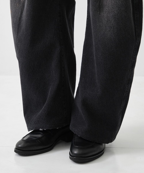conz コンズ　25ss カーブデニム　ワイドレッグダークブルーデニム ダークウォッシュカーブデニム(1 BLACK): CONZ: MENS｜CONZ