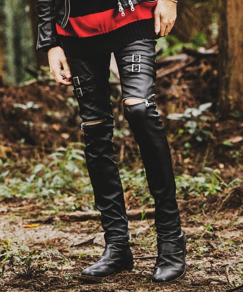 NO ID.（ノーアイディー） レザーパンツ 1 ブラック メンズ : ZOZOTOWN