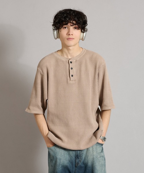 WETTEMPT tシャツ HENRY NECK PIGMENT WAFFLE TEE / ヘンリー