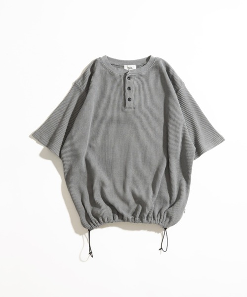 tシャツ ピグメントワッフルヘンリーネックカットソー レディース メンズ HENRY NECK PIGMENT WAFFLE TEE / ヘンリーネックピグメント