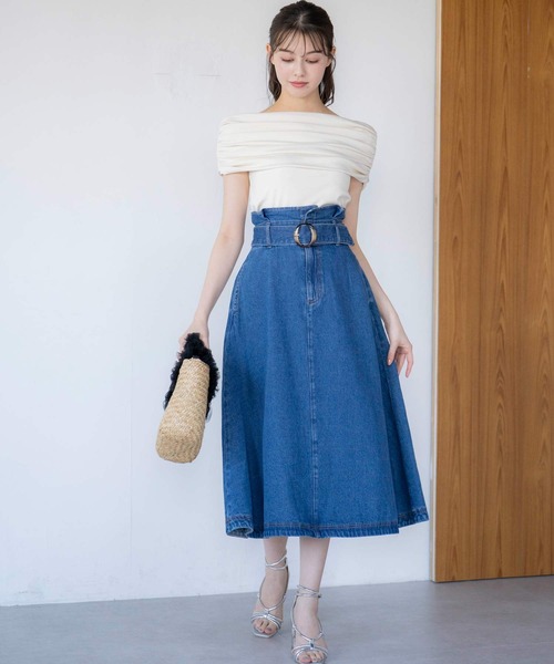 C'est Chica デニム フレアスカート デニムフレアスカート /Denim Flare Skirt | FICTION TOKYO O