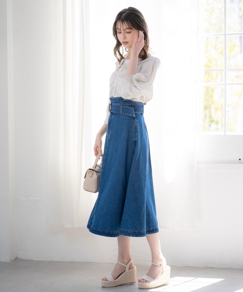 【MARIA】ノエラ　ロングデニムスカート Noela デニムスカート デニムフレアスカート : ZOZOTOWN Yahoo