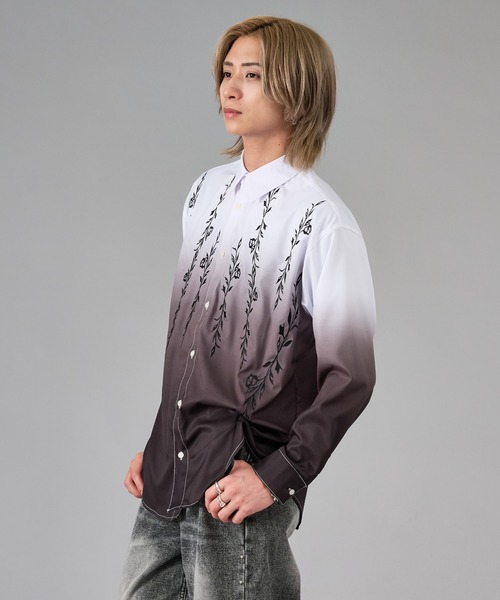 #ꓸENDRECHERIꓸ×ZOZO シャツ SOMEDIFF シャツ 長袖プリーツシャツ メンズ ルーズシルエット