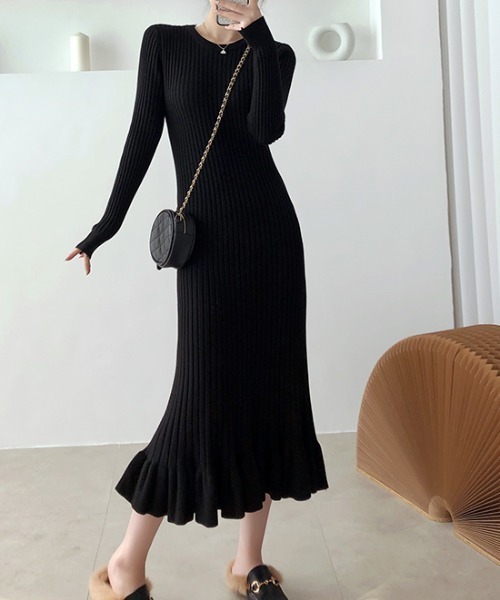 「emi+」 「ABITOKYO」ニットワンピース S ベージュ レディース_画像3