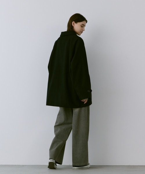 「flaner」 ステンカラーコート LARGE ダークブラウン レディース_画像3