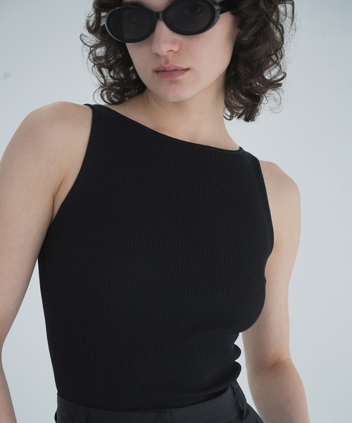 トップス CLANE BOAT NECK NO SLEEVE KNIT TOPS CLANE（クラネ）の「【CLANE/クラネ】BOAT NECK NO SLEEVE KNIT TOPS