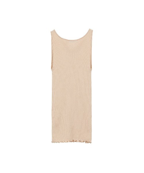 CLANE（クラネ） タンクトップ ノースリーブ BOAT NECK RIB KNIT TANK