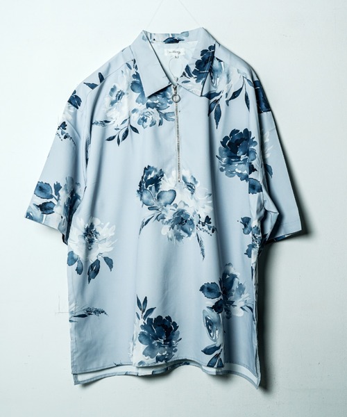 En serio TOKYO シャツ 半袖ハーフジップシャツ メンズ レディース