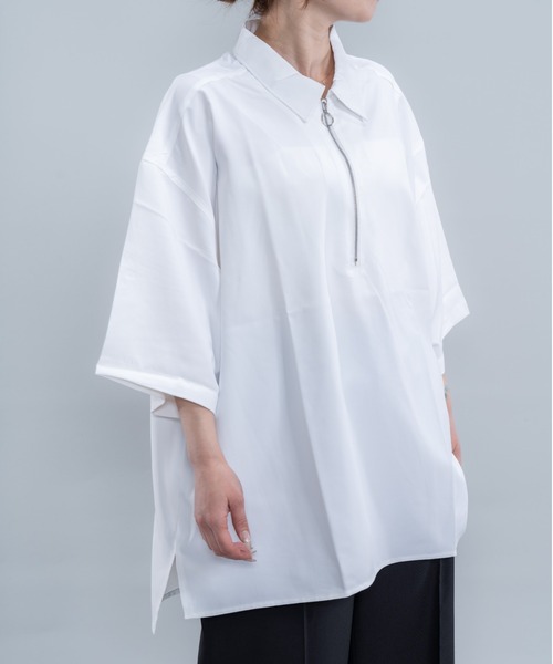 En serio TOKYO シャツ 半袖 半袖ハーフジップシャツ メンズ