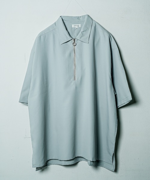 En serio TOKYO シャツ 半袖ハーフジップシャツ メンズ レディース