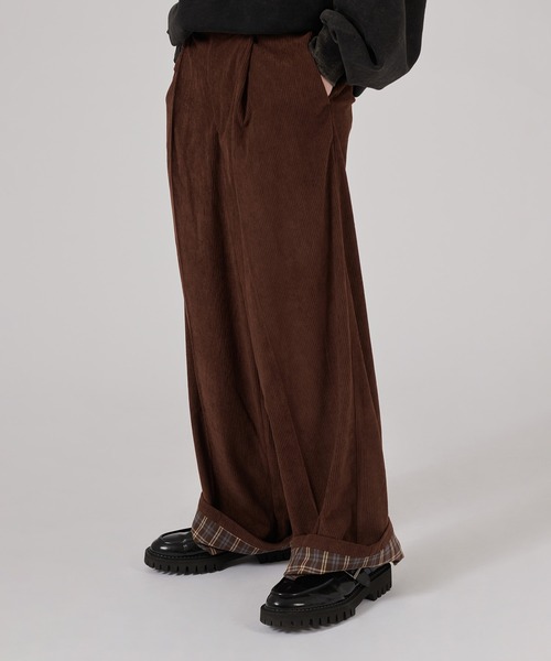 「ONCILY」 コーデュロイパンツ LARGE ダークブラウン メンズ_画像3