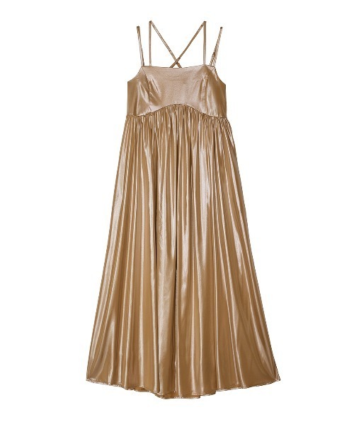Ameri（アメリ） ワンピース MEDI LEATHER LIKE VOLUME CAMI DRESS