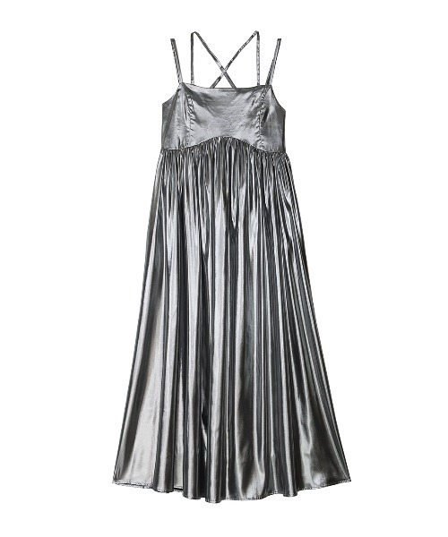 Ameri（アメリ） ワンピース MEDI LEATHER LIKE VOLUME CAMI DRESS