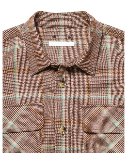 SOPHNET.（ソフネット） シャツ SAXONY WOOL CHECK LOGO PATCH SHIRT