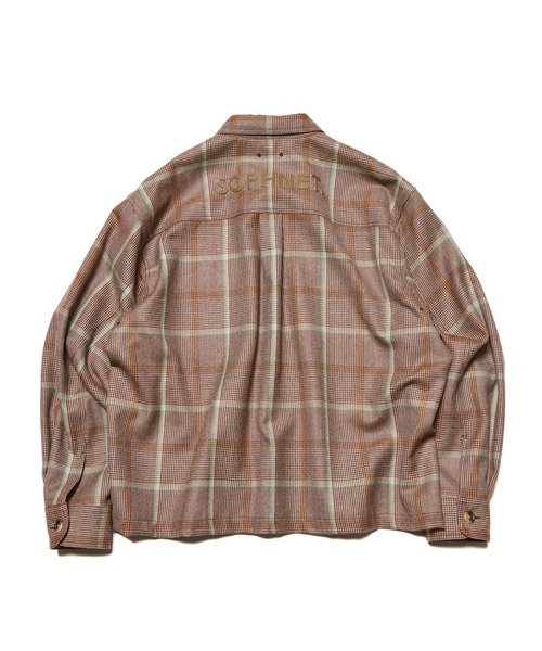 トップス SOPHNET. WOOLCHECK LOGO PATCH SHIRT 2(M) SOPHNET.（ソフ