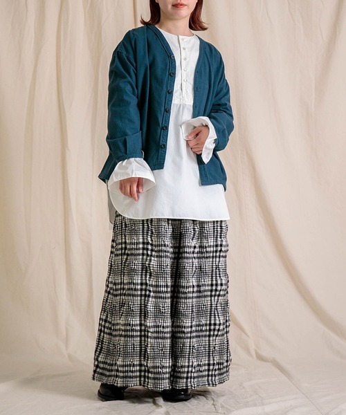 prit（プリット） スカート ウールコットンチェック タックスカート