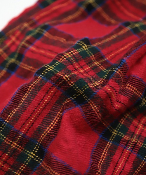 新品 未使用 prit プリット ウール タータンチェック スカート 未使用 prit プリット ウールタータンチェックタックスカート RED