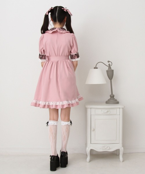 新品未使用　miniyu　キラキラビジューワンピース　Autrice　ピンク miniyu キラキラビジューワンピース Autrice ピンク 【公式通販】