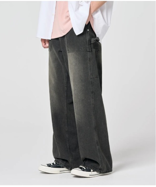 ワイドパンツ ジーンズ デニム デニムパンツ 「Vini」バイオウォッシュ