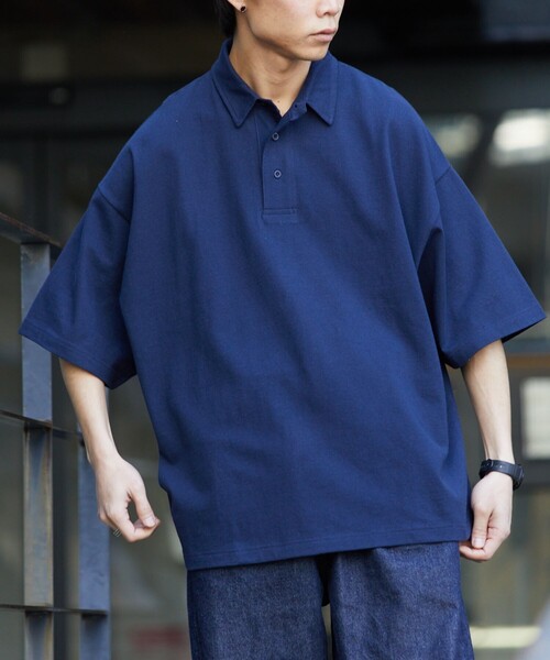 FREAK'S STORE 「FREAK'S STORE」 7分袖ポロシャツ LARGE