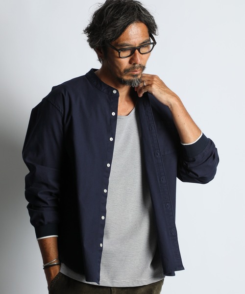 The DUFFER of ST.GEORGE ノーカラー リブ袖シャツ The DUFFER of ST.GEORGE（ザダファーオブセントジョージ）の