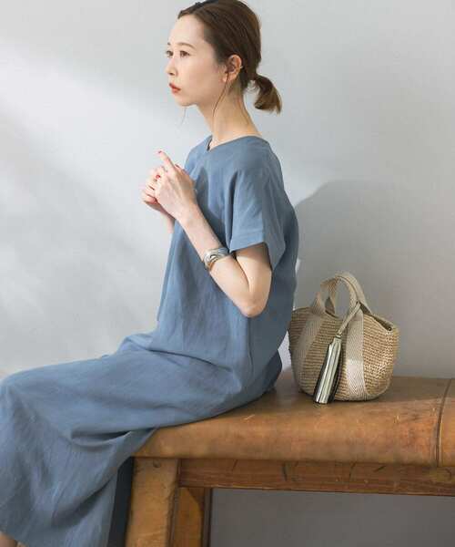 「URBAN RESEARCH ROSSO」 半袖ワンピース FREE ブルー系その他 レディース_画像9