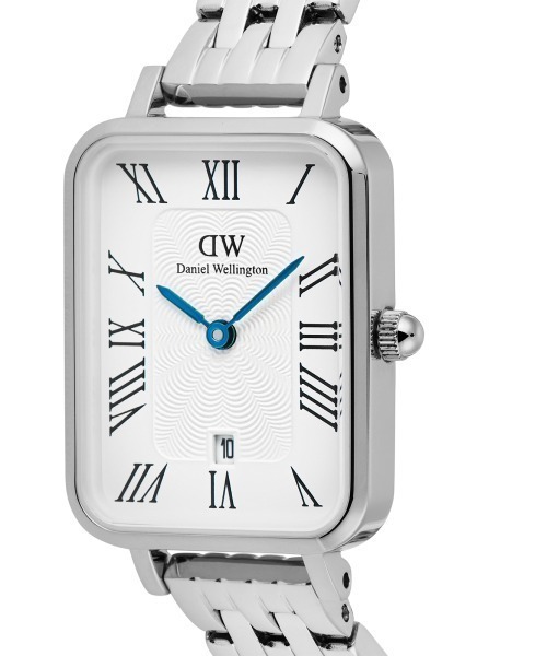 腕時計 Quadro  Roman Numerals Date 20x26MM 5-link ゴールド／シルバー レディース メンズの画像