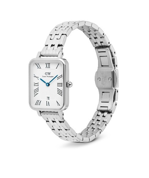 腕時計 Quadro  Roman Numerals Date 20x26MM 5-link ゴールド／シルバー レディース メンズの画像