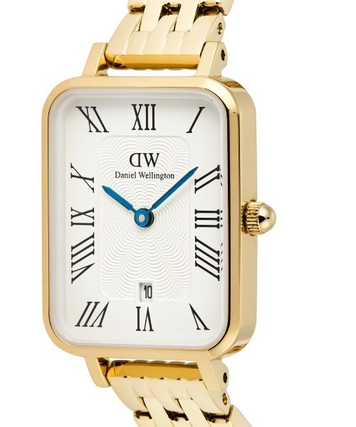 腕時計 Quadro  Roman Numerals Date 20x26MM 5-link ゴールド／シルバー レディース メンズの画像