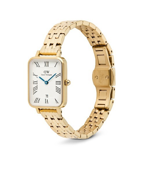 腕時計 Quadro  Roman Numerals Date 20x26MM 5-link ゴールド／シルバー レディース メンズの画像