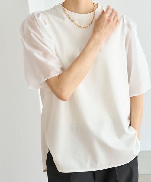 「UNFILO」 半袖カットソー LARGE ネイビー レディース_画像5