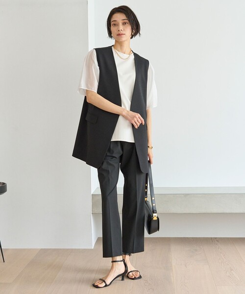 「UNFILO」 半袖カットソー LARGE ネイビー レディース_画像7