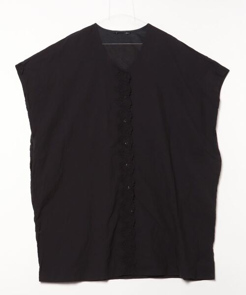 mizuiroind（ミズイロインド） レース半袖ワンピース - ブラック