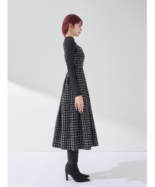 【美品】Darich ダーリッチ ボリュームフリルツイードニットワンピース ボリュームフリルツイードニットミニワンピース – Darich