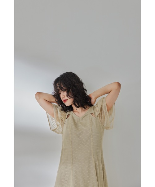 「niana」 半袖ワンピース M イエロー レディース_画像4