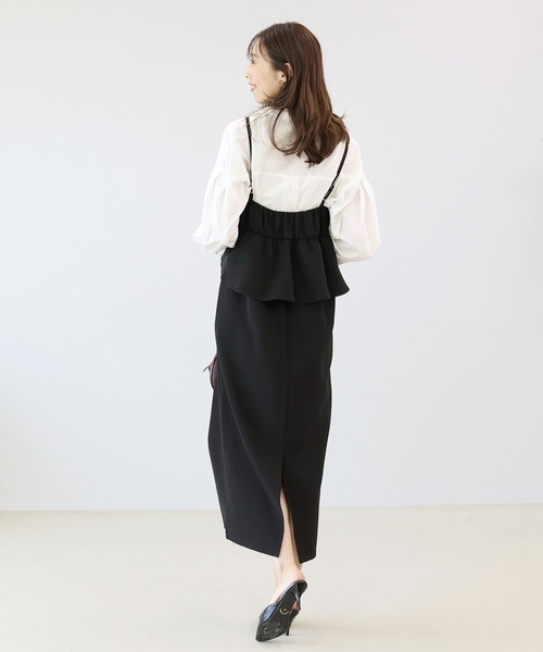 Aletta vita ワンピース カットジョーゼットペプラムキャミワンピース