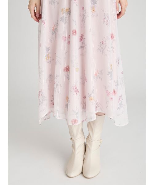 CELFORD（セルフォード） ワンピース フラワープリントボウタイ