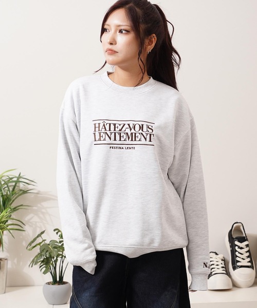 トレーナー スウェット CVC裏毛 ロゴ刺繍 スウェットシャツ / CVC