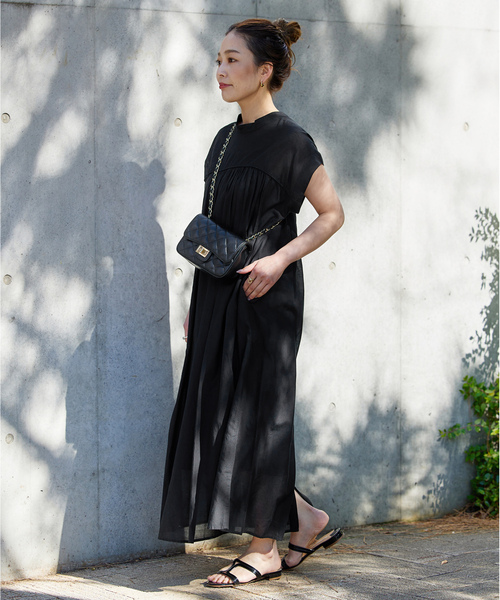 「B.C STOCK」 半袖ワンピース FREE キャメル レディース_画像4