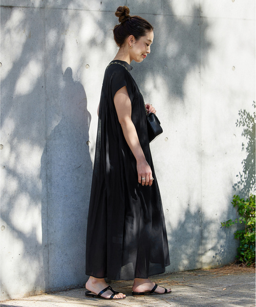 「B.C STOCK」 半袖ワンピース FREE キャメル レディース_画像6