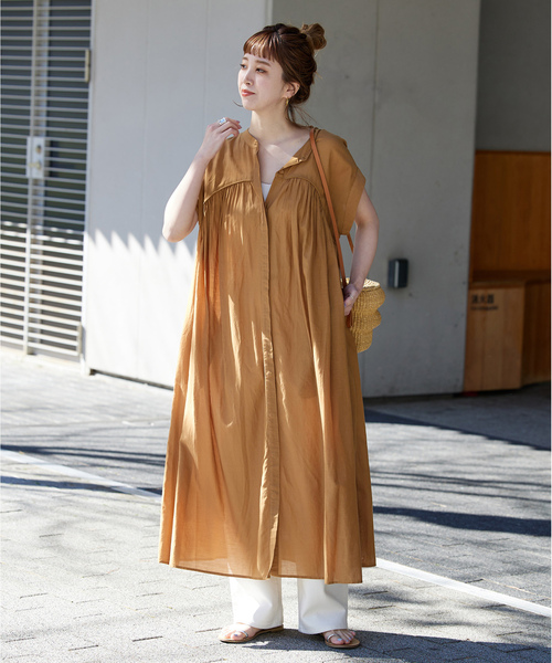 「B.C STOCK」 半袖ワンピース FREE キャメル レディース_画像8